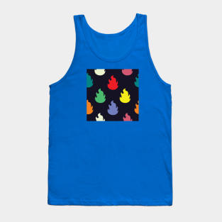 Colorful Fire Flame Lit Pattern Tank Top